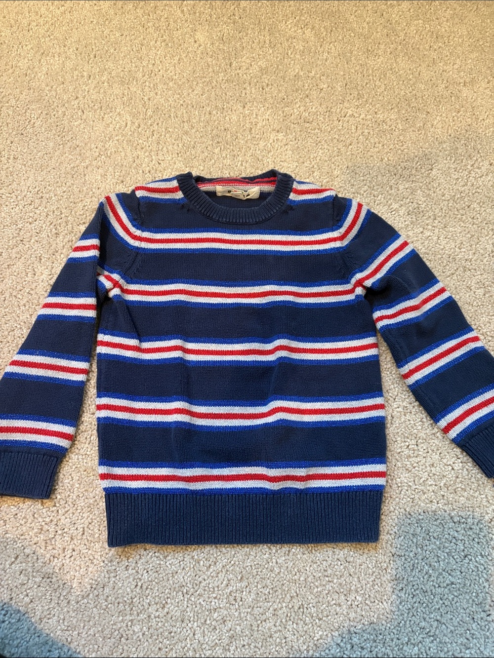 Mini Boden Striped Crewneck Sweater -size 5-6